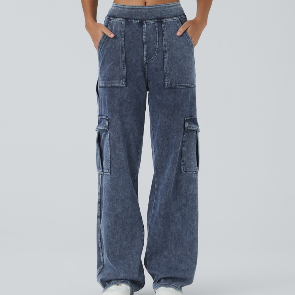 Halara Stretch Denim Cargo Pants